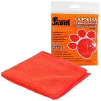 Салфетка для уборки из микрофибры "Рыжий кот" (250х250 мм; красная)