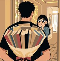 Картина по номерам "Книжный букет" (200х200 мм)