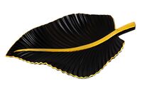 Блюдо деревянное "Лист" (355х200х50 мм; чёрное)