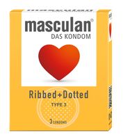 Презервативы "Masculan №3. Ribbed. Dotted. С колечками и пупырышками" (3 шт.)