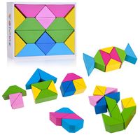 Конструктор деревянный "Цветные треугольники" (16 деталей)