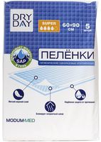 Пелёнки одноразовые детские "DryDay. Super" (5 шт.; 600х900 мм)