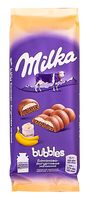 Шоколад молочный "Milka. Bubbles. Банан и йогурт" (92 г)