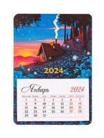 Календарь на магните на 2024 год "Mono – Домик в лесу" (9,5х13,5 см)