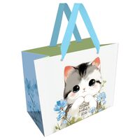 Пакет бумажный подарочный "Cute kitten" (32х26х12 см)