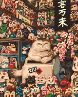 Картина по номерам "Манэки-нэко" (400х500 мм)