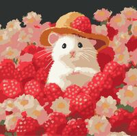 Картина по номерам "Ягодки-цветочки" (200х200 мм)