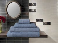 Полотенце махровое (30x50 см; темно-голубой)