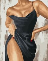 Картина по номерам "Чёрное платье" (400х500 мм)