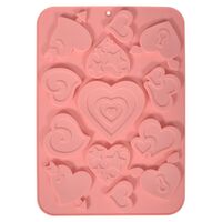 Форма силиконовая для выпекания конфет "Сердечки ассорти" (230х165х10 мм)