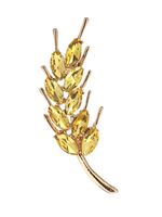 Брошь "Колосок" (жёлтая в золоте)