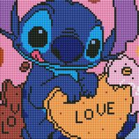 Алмазная вышивка-мозаика "Стич с печенькой" (200х200 мм)