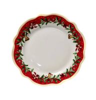 Тарелка десертная фарфоровая "Новогодняя" (190 мм)