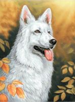 Алмазная вышивка-мозаика "Белый пес" (300х400 мм)