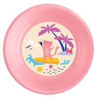 Тарелка "Коты на пляже" (розовый)