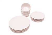 Набор тарелок (12 предметов; розовый)