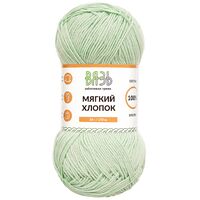 Пряжа "Мягкий хлопок №414" (50 г; 170 м; светлая мята)