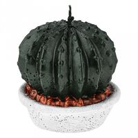 Свеча декоративная "Кактус в горшочке" (зеленый металлик)