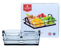 Менажница стеклянная (4 секции)