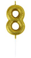 Свеча для торта "Цифра 8" (золотой)