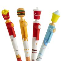 Ручка гелевая черная "Фастфуд"