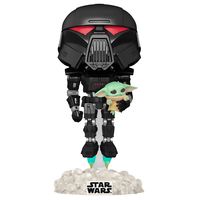 Фигурка "Funko POP! Bobble Star Wars Mandalorian Dark Trooper With Grogu (GW) (Exc)"