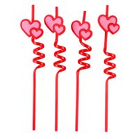 Трубочки для коктейля "Сердца" (4 шт.)