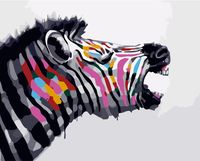 Картина по номерам "Цветная зебра" (400х500 мм)