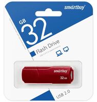 USB Flash Drive 32GB SmartBuy Clue Burgundy (SB32GBCLU-BG)
