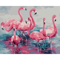 Картина по номерам "Розовые фламинго" (400х500 мм)