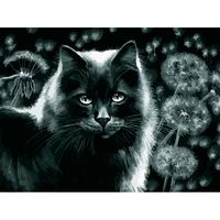Картина по номерам "Кот и одуванчики" (300х400 мм)