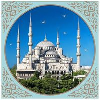 Алмазная вышивка-мозаика "Голубая Мечеть в Стамбуле" (40х40 см)