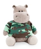 Мягкая игрушка "Бегемот в армейской футболке" (30 см)
