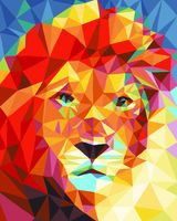 Картина по номерам "Геометрия и лев" (400х500 мм)