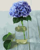 Картина по номерам "Ветка голубой гортензии" (400х500 мм)
