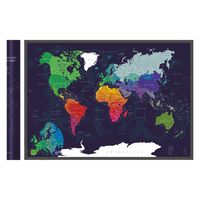 Скретч-карта мира "Синяя" (84х60 см)