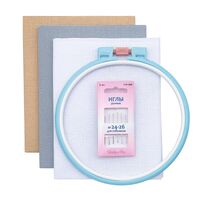 Набор цветной канвы "Bestex" (50х50 см; белый, серый, бежевый)