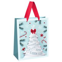Пакет бумажный подарочный "Christmas wish" (32х26х12 см)