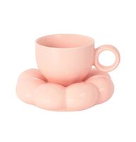 Чашка с блюдцем "Облако" (розовый)