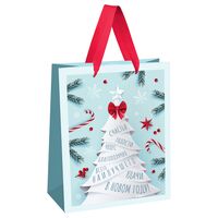 Пакет бумажный подарочный "Christmas wish" (42х33х12 см)