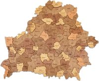 Сборная деревянная модель "Карта Рэспублікі Беларусь" (728х600х12 мм)