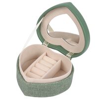 Шкатулка для украшений "В форме сердца с зеркалом" (10,5х9х5 см)