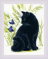 Вышивка крестом "Чёрный кот" (240х300 мм)