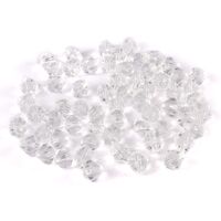 Бусины пластиковые "Граненый биконус" (10 мм; прозрачный)