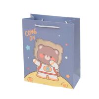 Пакет бумажный подарочный "Мишка" (33х25х12 см)