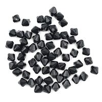 Бусины пластиковые "Граненый биконус" (10 мм; черный)