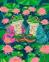 Картина по номерам "Лягушачье чаепитие" (400х500 мм)