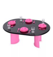 Набор мебели для кукол "Стол с аксессуарами розовый"