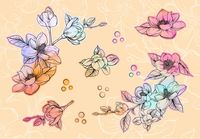 Набор наклеек для ноутбука "Весенние цветы"
