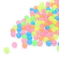 Бусины пластиковые "Светящиеся в темноте" (6 мм; микс цвета)